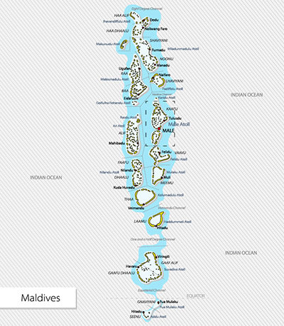 1,000以上の小さな島々が集まっているモルディブ